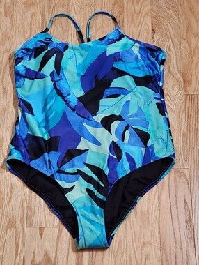 Xersion Pool Blue Womens XXL One Piece Medium Coverage Swimsuit NWT Soft Cups